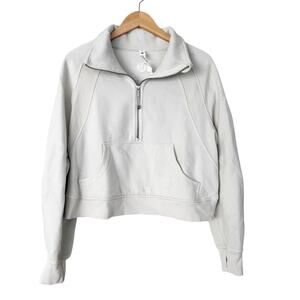 Lululemon Cream Scuba Oversized Funnel Neck Half Zip Sz M/L